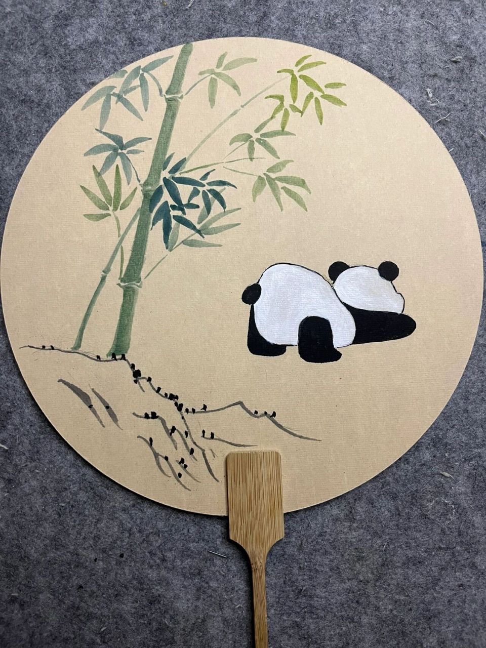 国画竹子小熊猫,萌萌哒