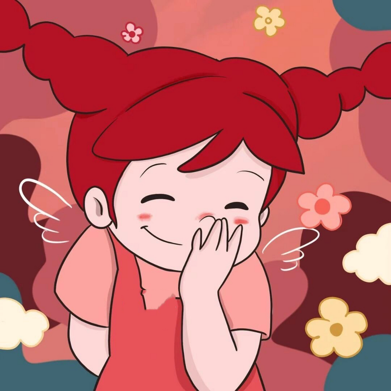 4.12红色系可爱女生动漫头像91 红色系的来啦!