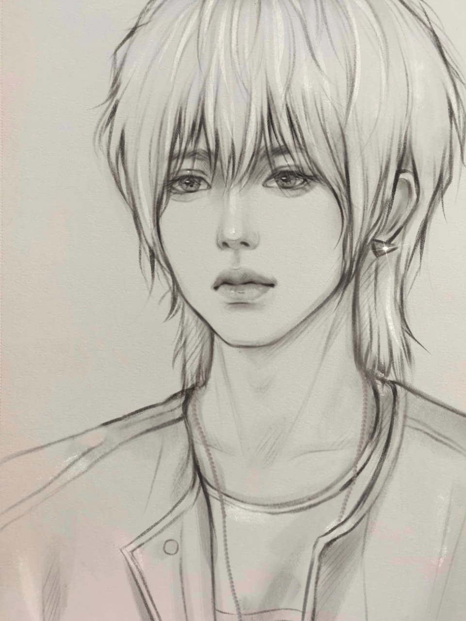 蔡徐坤 | 画画 这个粉色造型也太漫画感了 线稿练习 ——797979