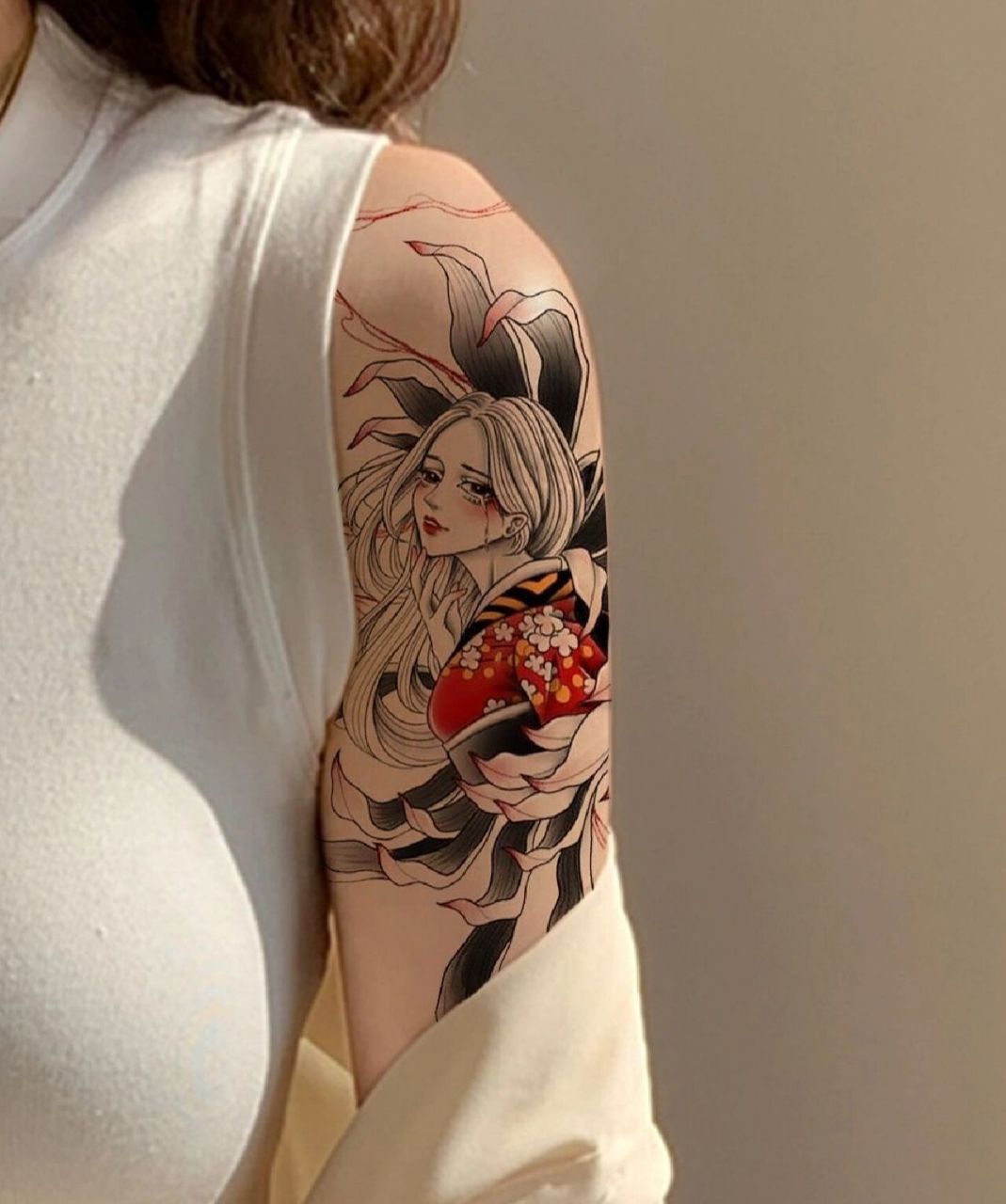 女生纹身 艺妓纹身      合肥纹身 女生纹身艺妓纹身手稿