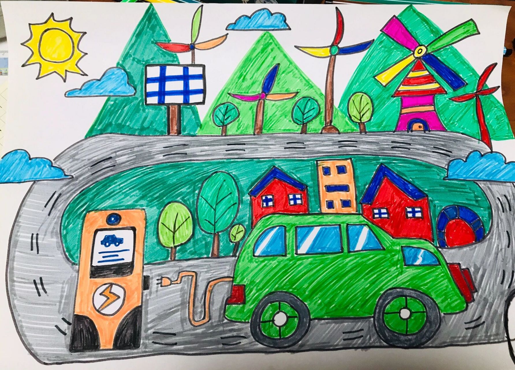 幼儿园|新能源新材料绘画 新能源 新材料 小朋友的绘画96
