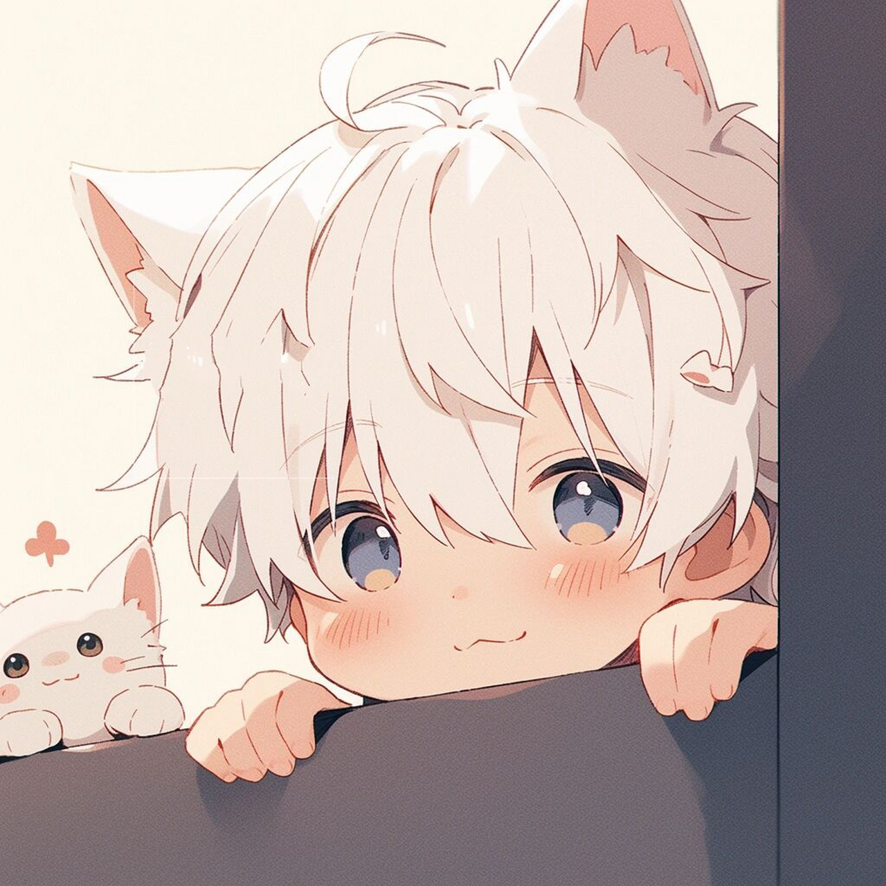 可爱加倍|猫猫小男生动漫头像