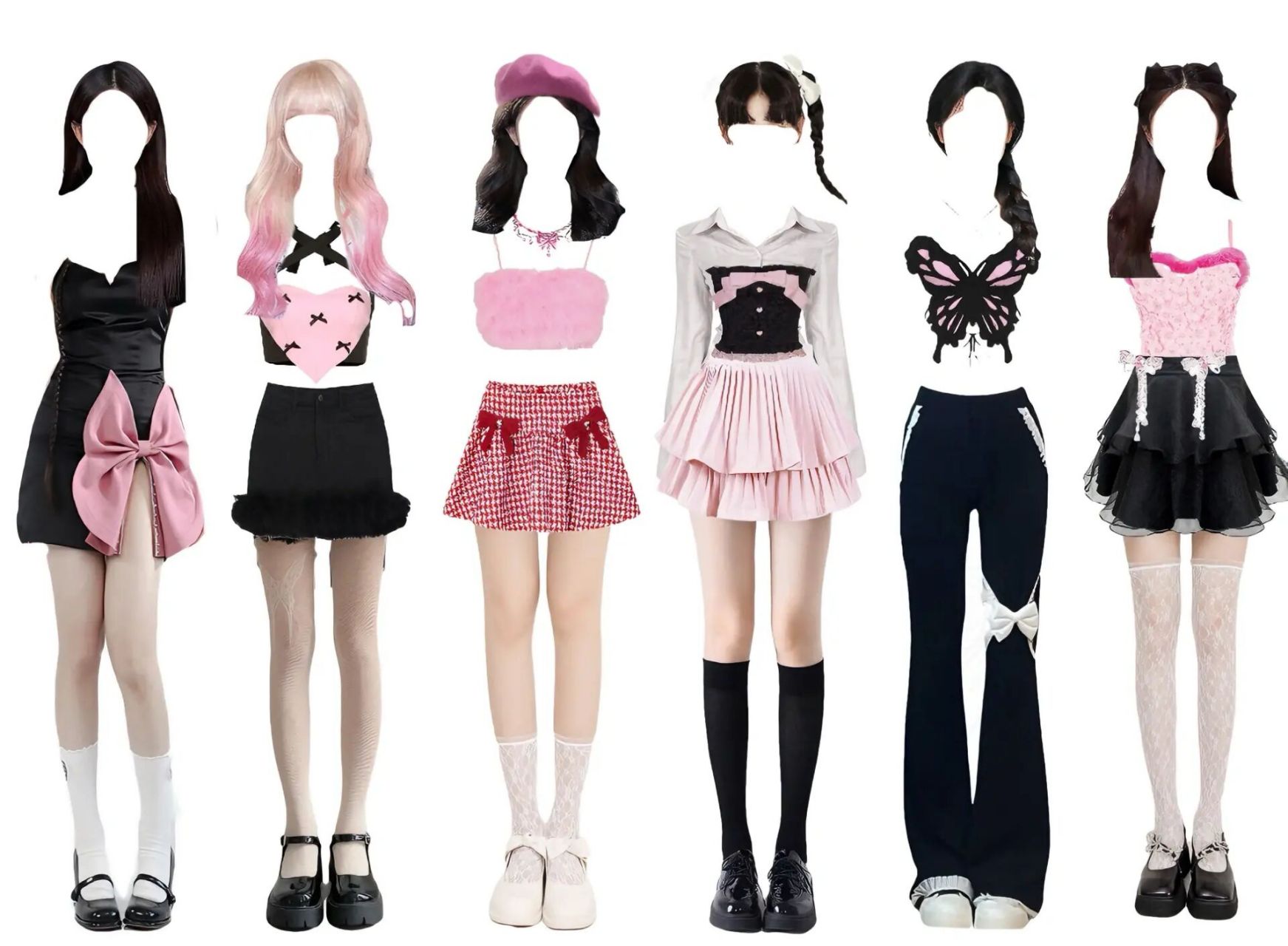 6人|自搭粉黑甜系女团打歌服 不限人数,你们觉得适合哪个女团呢?