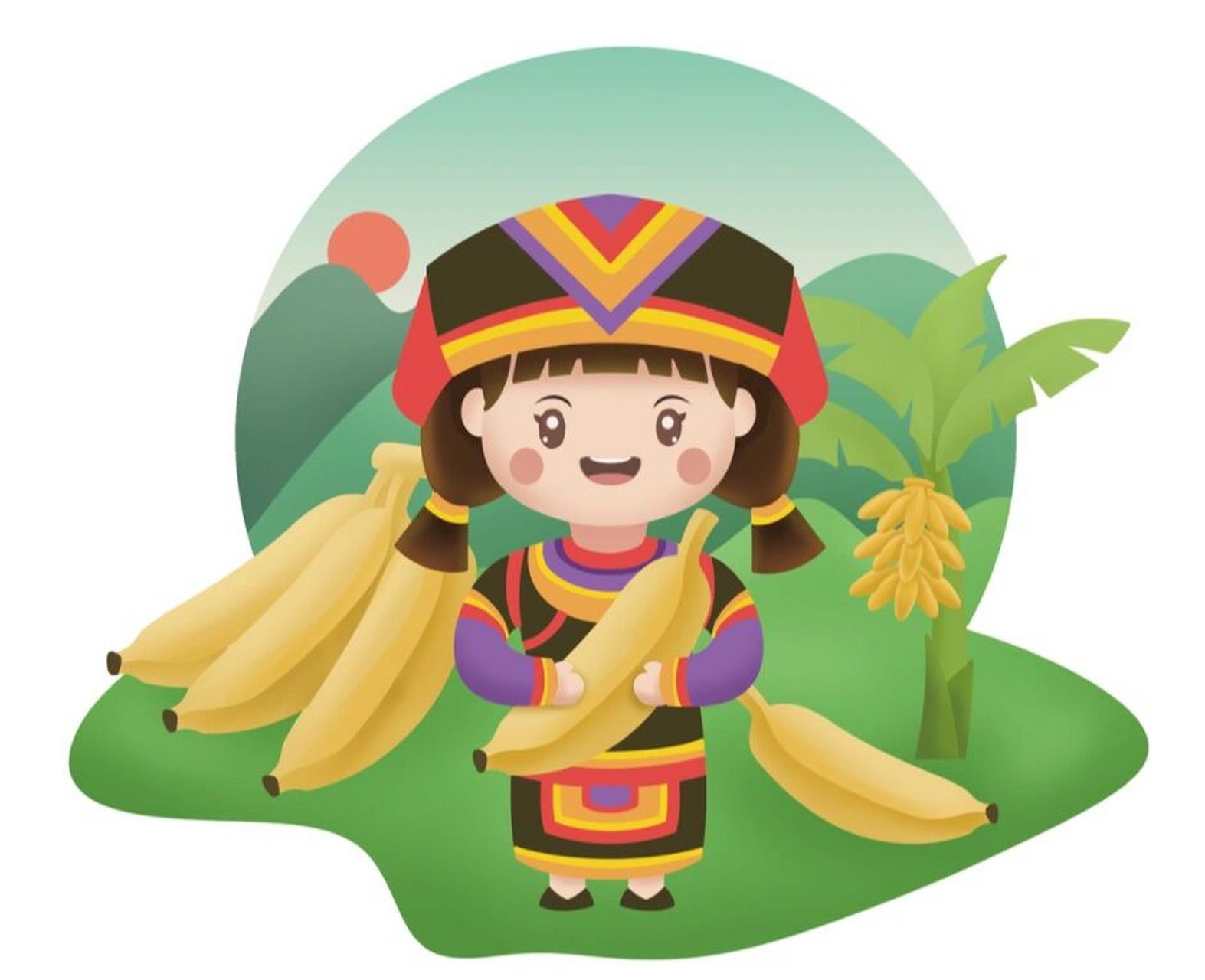 分享几个少数民族q版人物小插画,你知道他们都是哪些民族吗?