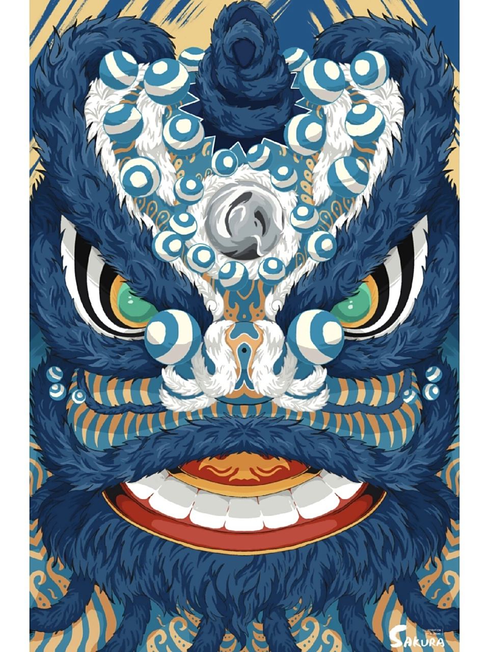 手绘素材分享—醒狮 🦖大家好我是喜子学姐! 💚今天给大家带来一