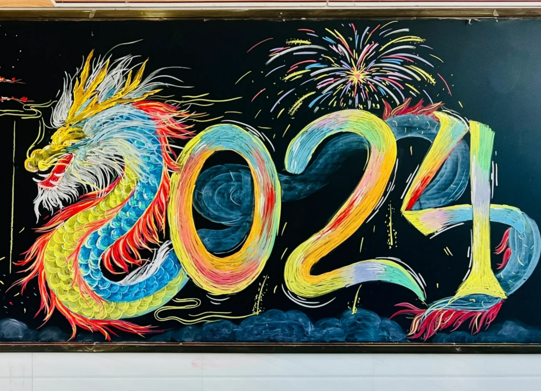 龙黑板报 龙的黑板报939015,绘出中华文化的神韵.