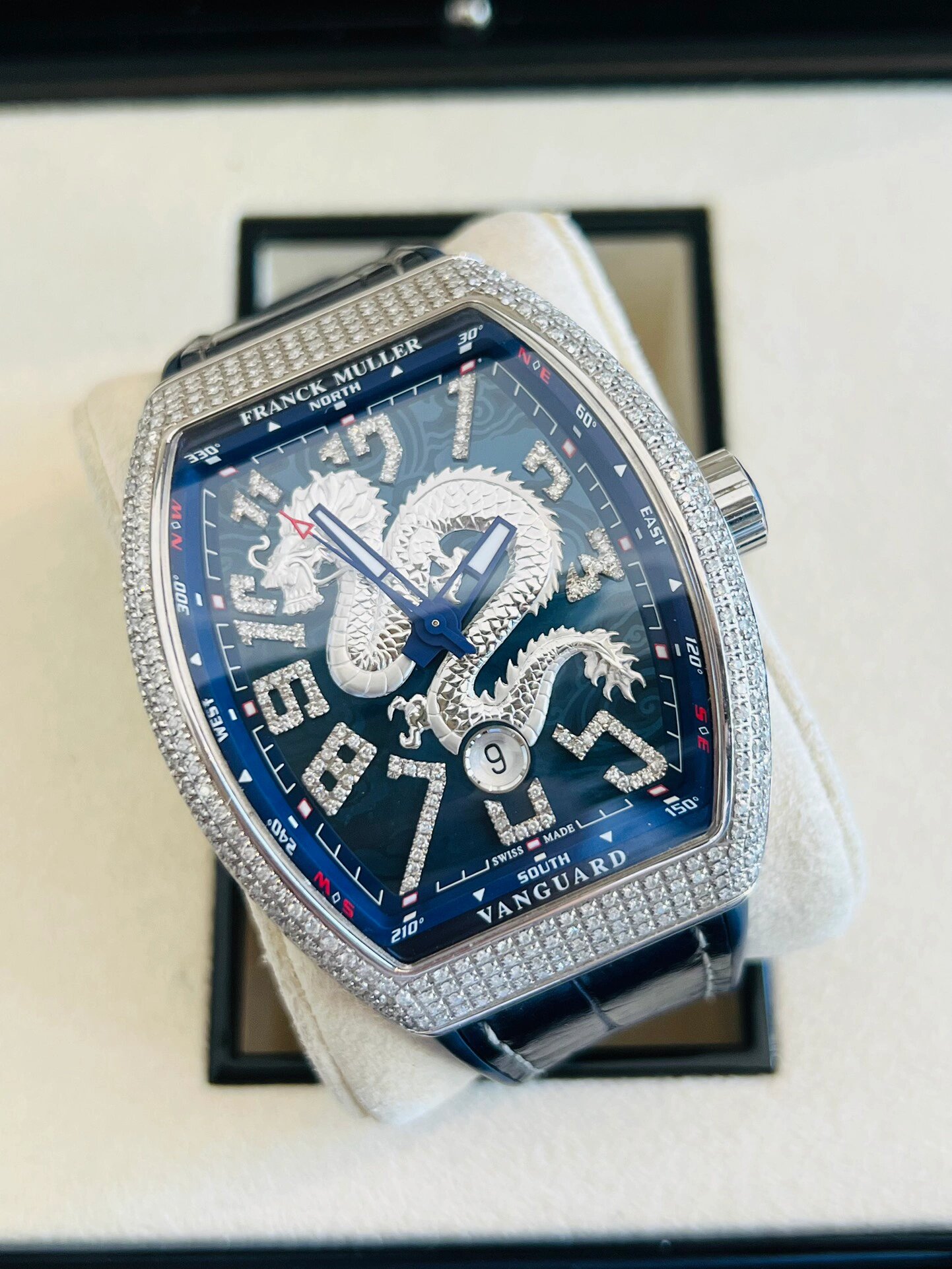 法穆兰 腕表 限量 fm法穆兰 v45蓝龙,腕表中国龙限量188支44×53.