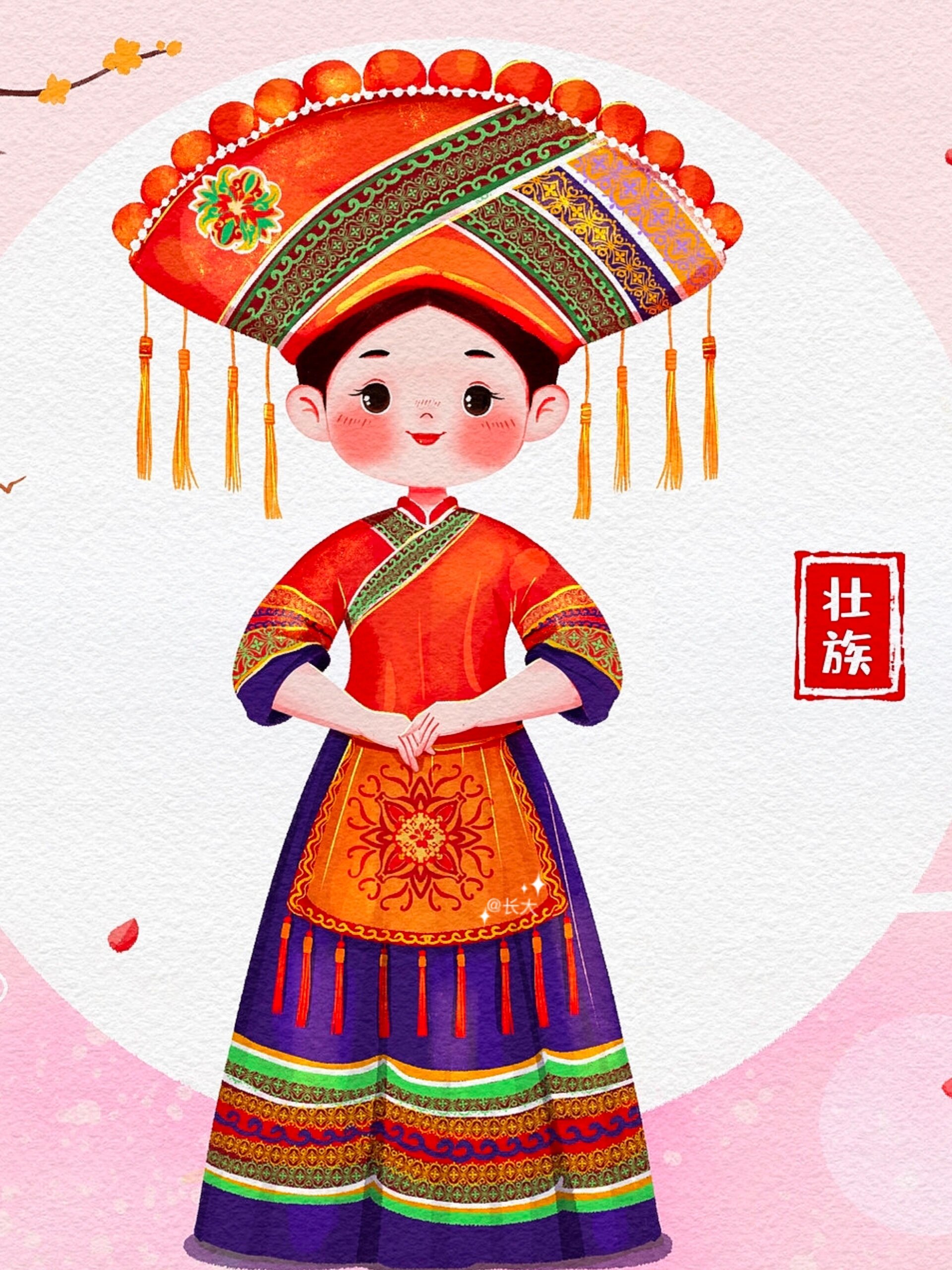 民族插画|五十六个民族服饰系列六