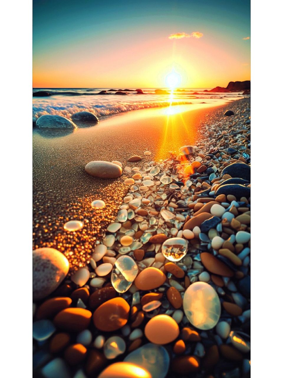 美丽的七彩海边石 这么美的七彩海边石,你愿意和谁一起看