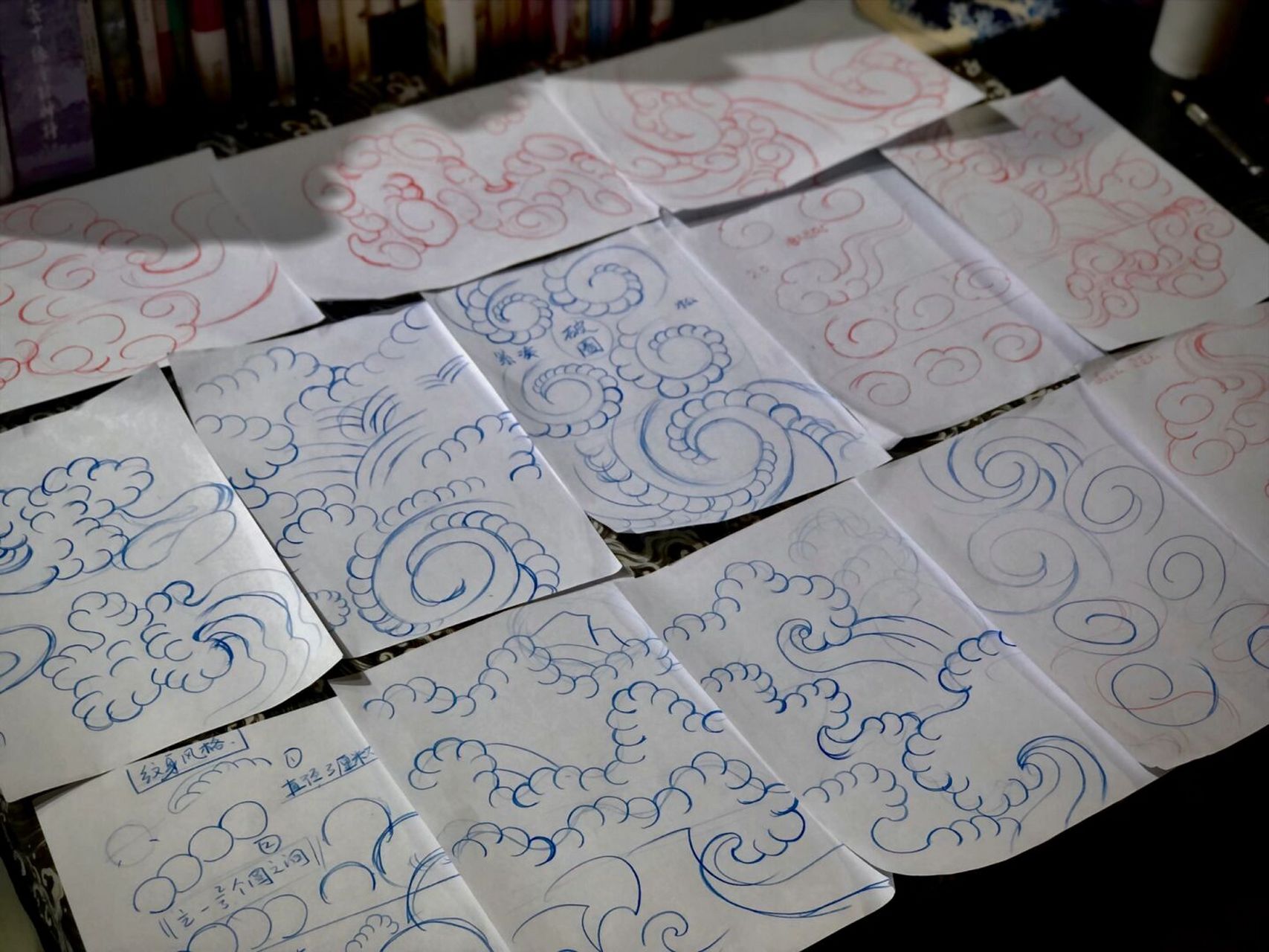 云的画法笔记 下课最早的一天 #传统纹身师# #云雾画法##手绘# #传统