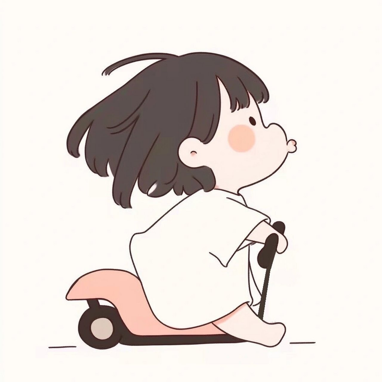 滑板车女孩头像