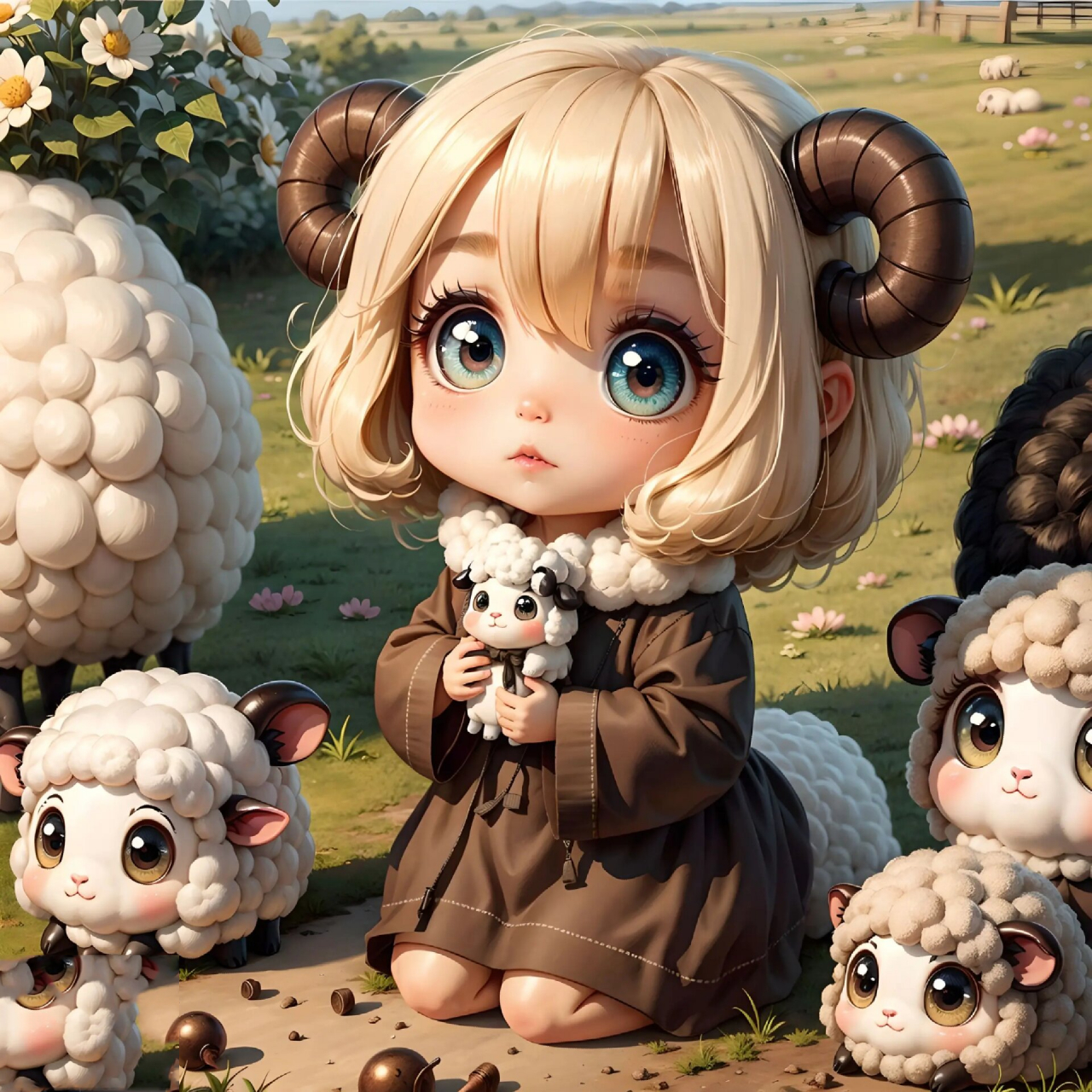 生肖羊的q版拟人头像 hello大家好,今天给大家分享一款超可爱的生肖羊