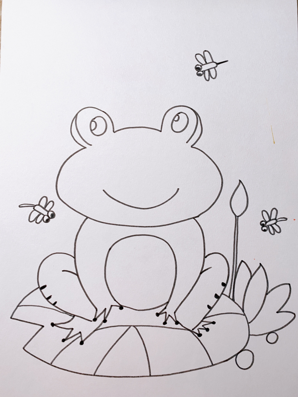 荷叶上的青蛙简笔画图片