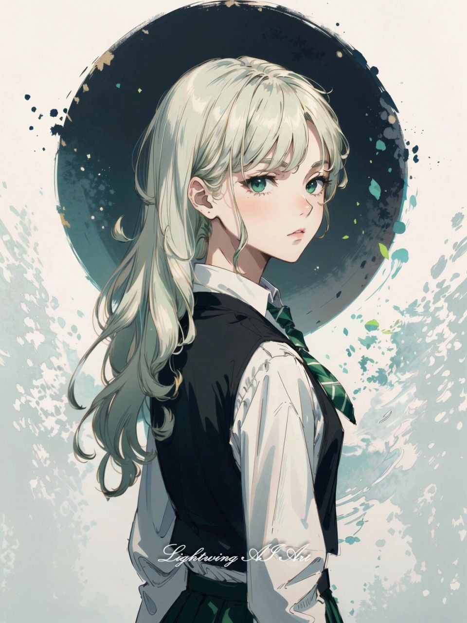 069卷 | 斯莱特林衍生1 蛇院灵感 女生头像 这次是简单背景的蛇院女孩