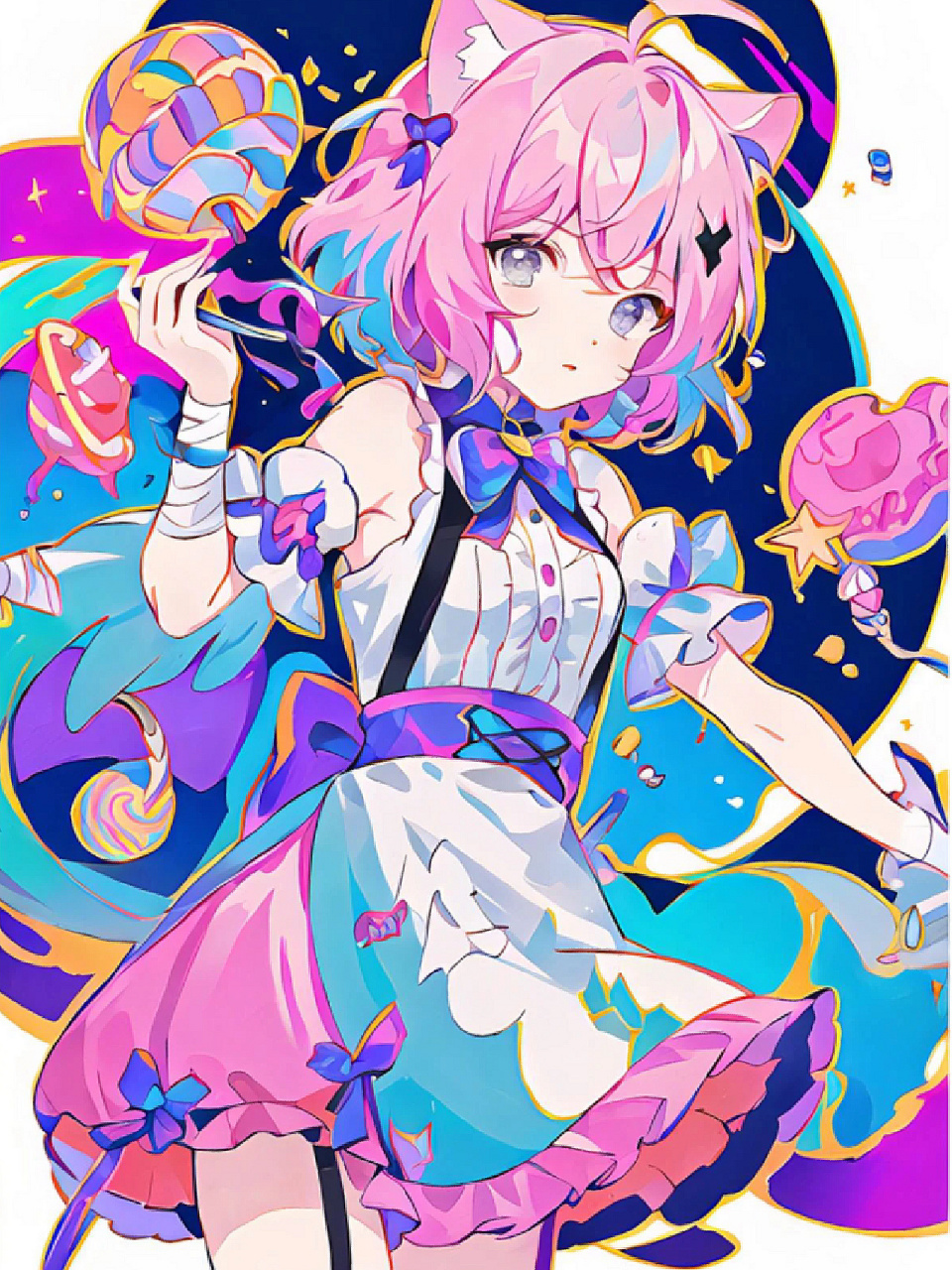 短发女孩漫画人物 猫女