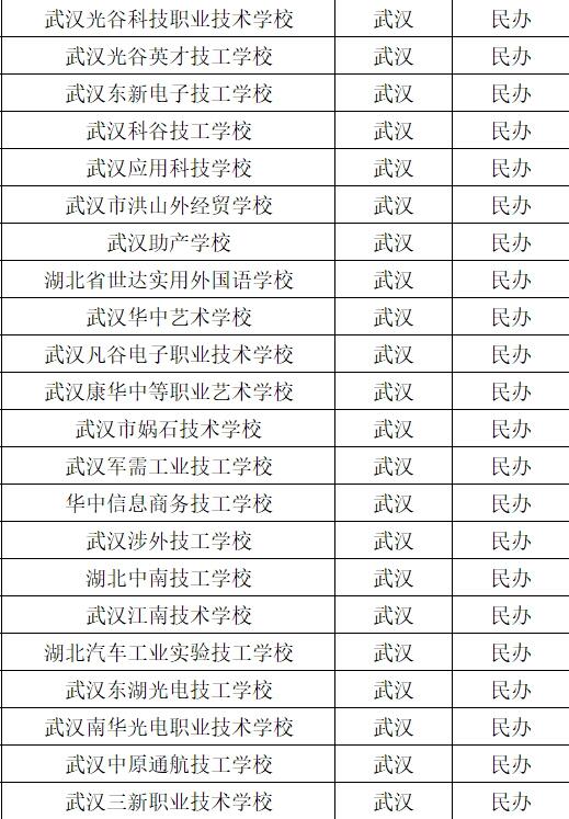 武汉职业学校排行榜图片