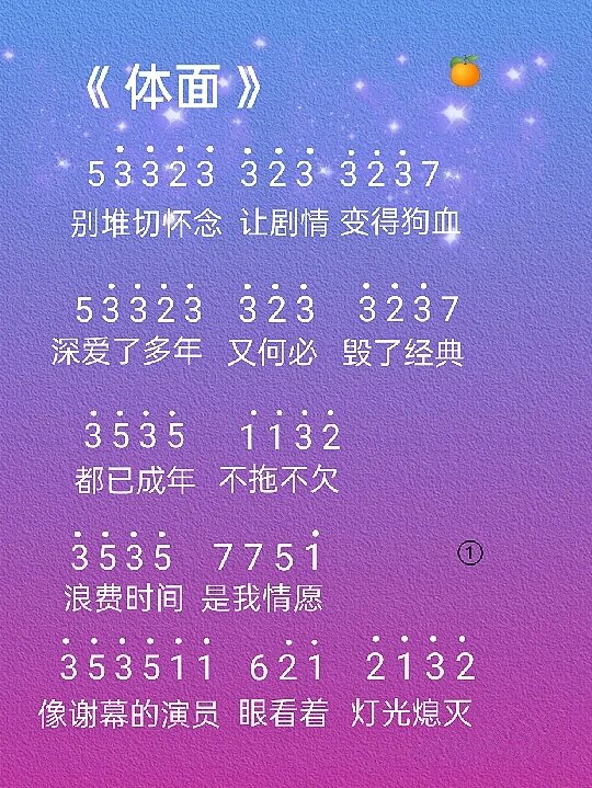 《体面》光遇琴谱,钢琴简谱入门级