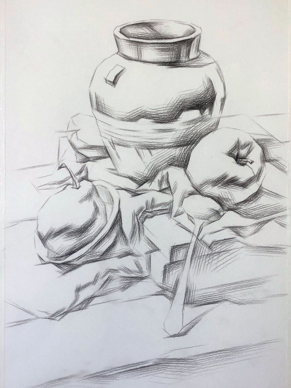 素描罐子组合 素描静物步骤: 步骤一:找三线 1.轮廓线 2.