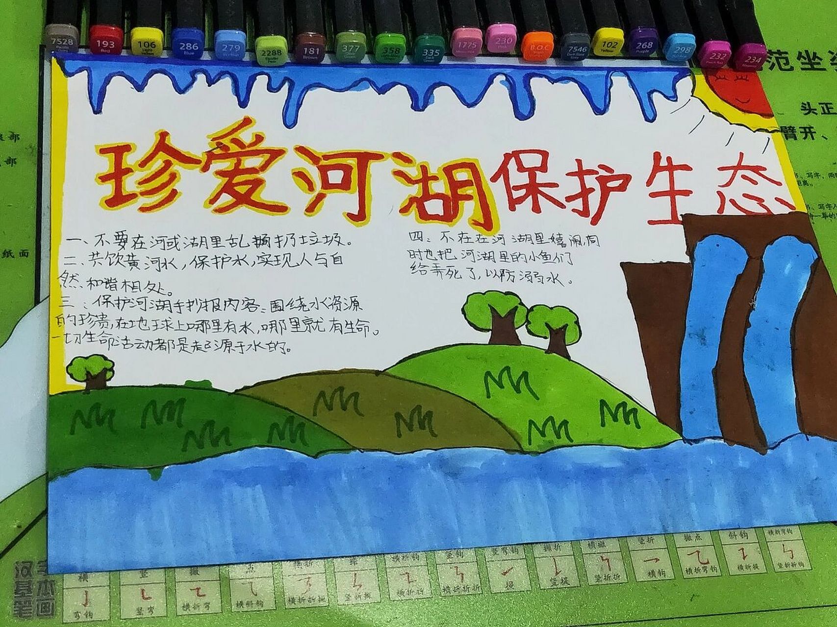 珍爱河湖,保护生态,手抄报来了!