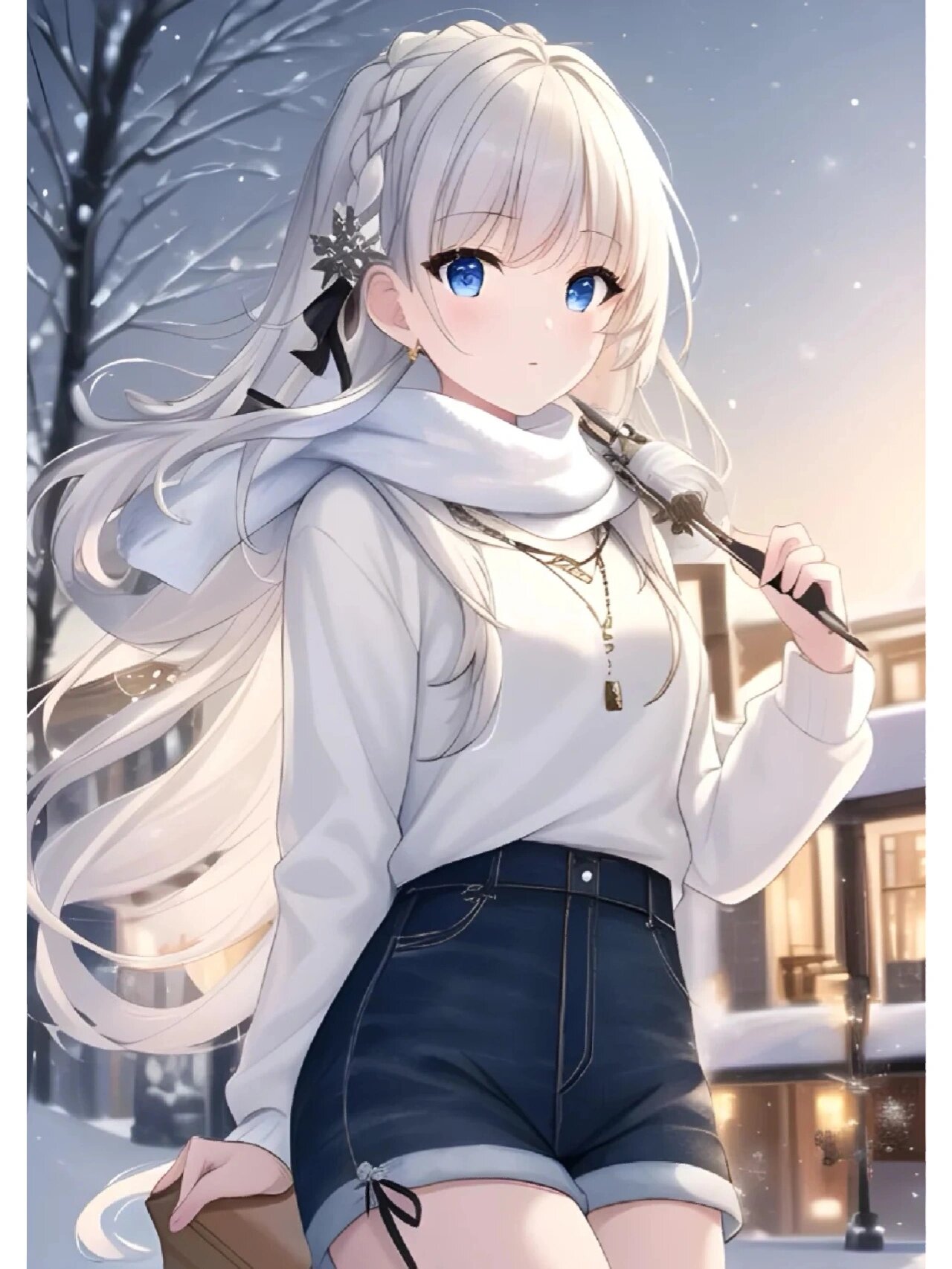 冬季简约穿搭动漫少女壁纸