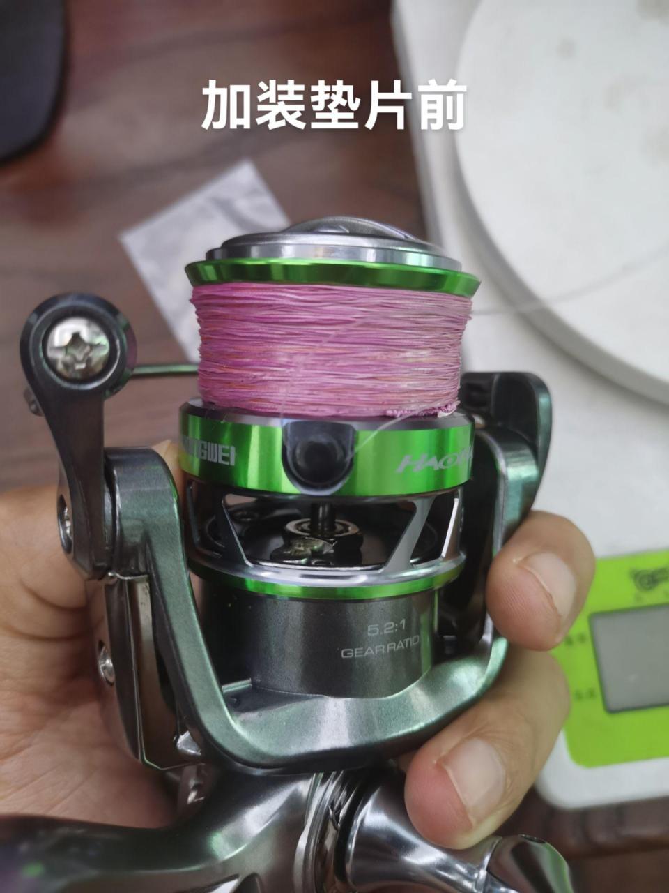 海3000s纺车轮上线不均匀,上大下小,加装一个垫片后效果不错.