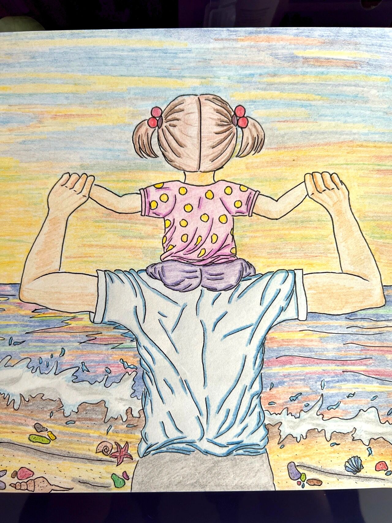 父爱如山图片简笔画卡通画儿童画插画父亲节