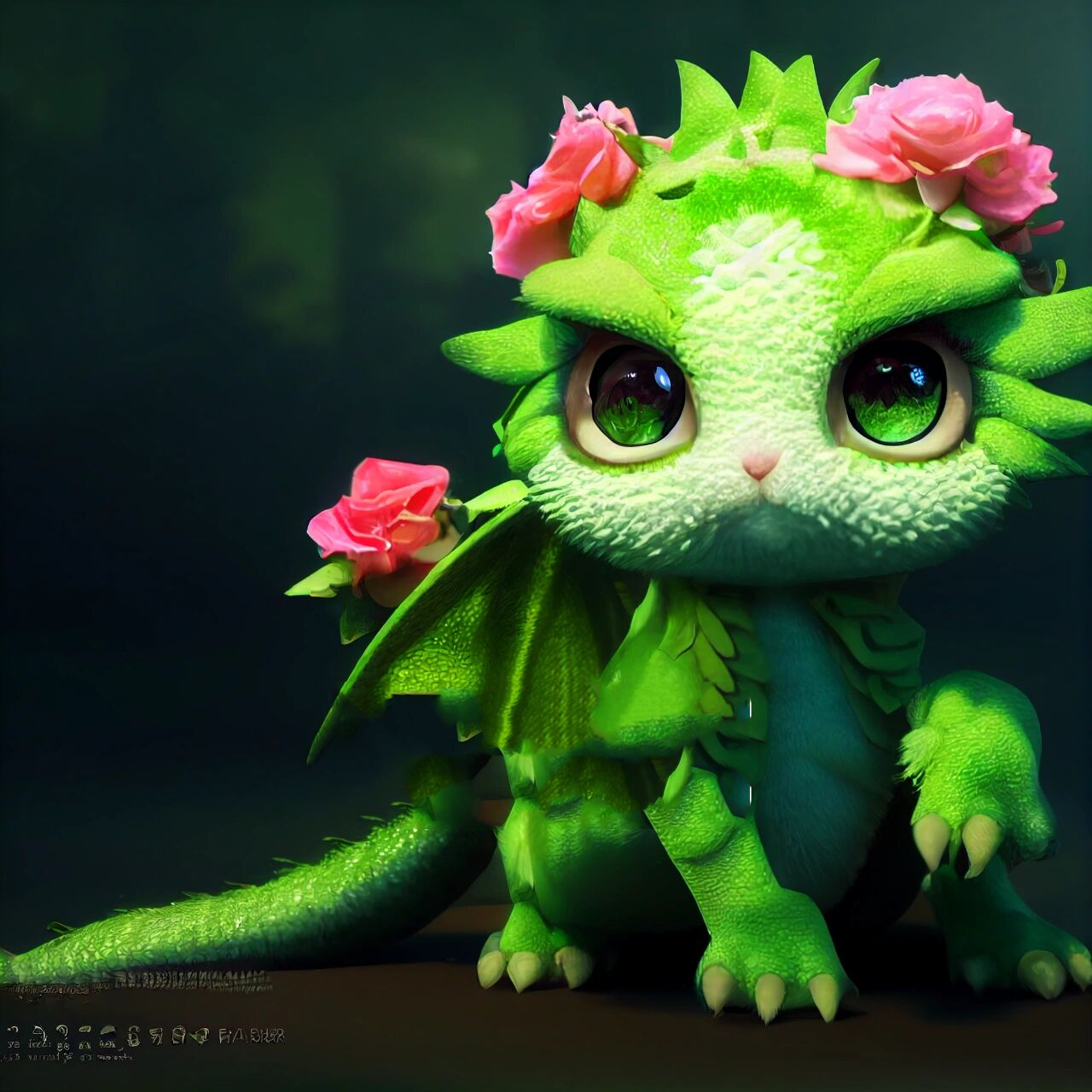 可爱的绿色萌宠小龙