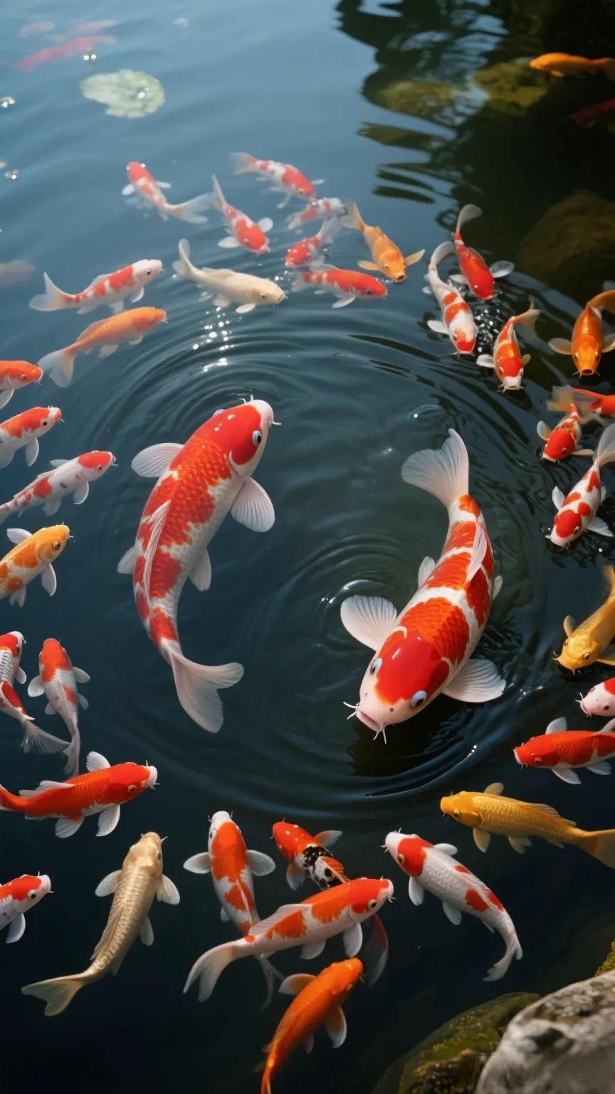 锦鲤戏水,好运来!鱼生财好运来 锦鲤鱼 锦鲤降世