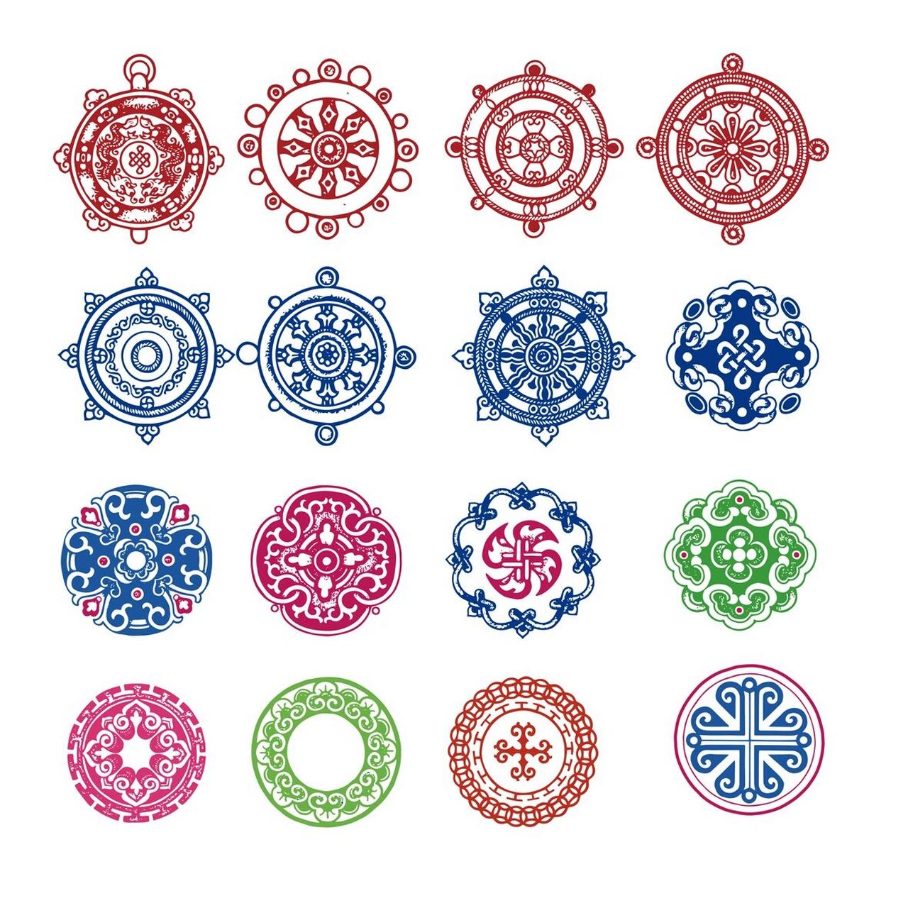 蒙古族民族纹样ai矢量素材 蒙古族民族纹样