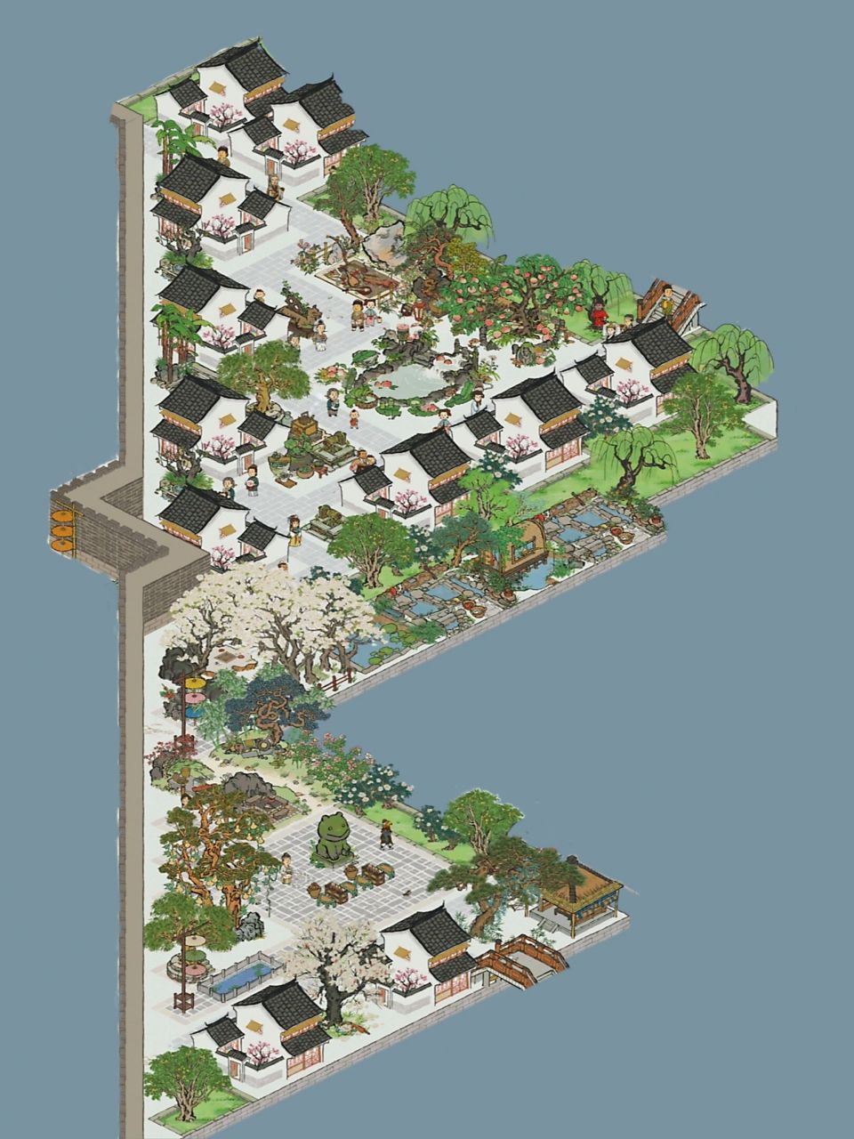 江南百景图|杭州府布局 江南百景图 杭州府 月迟坊 云深坊 风归坊