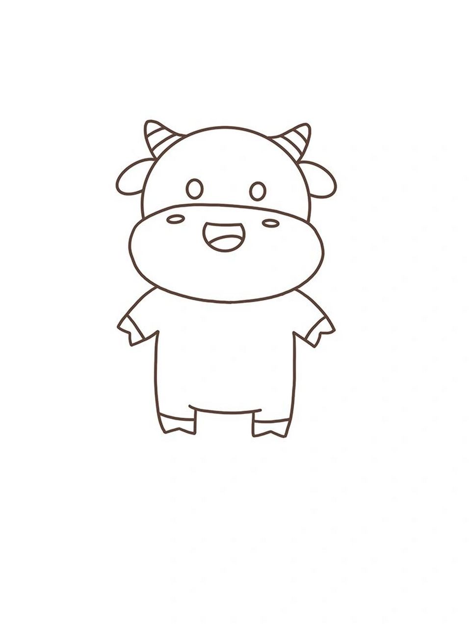 可爱的小奶牛简笔画