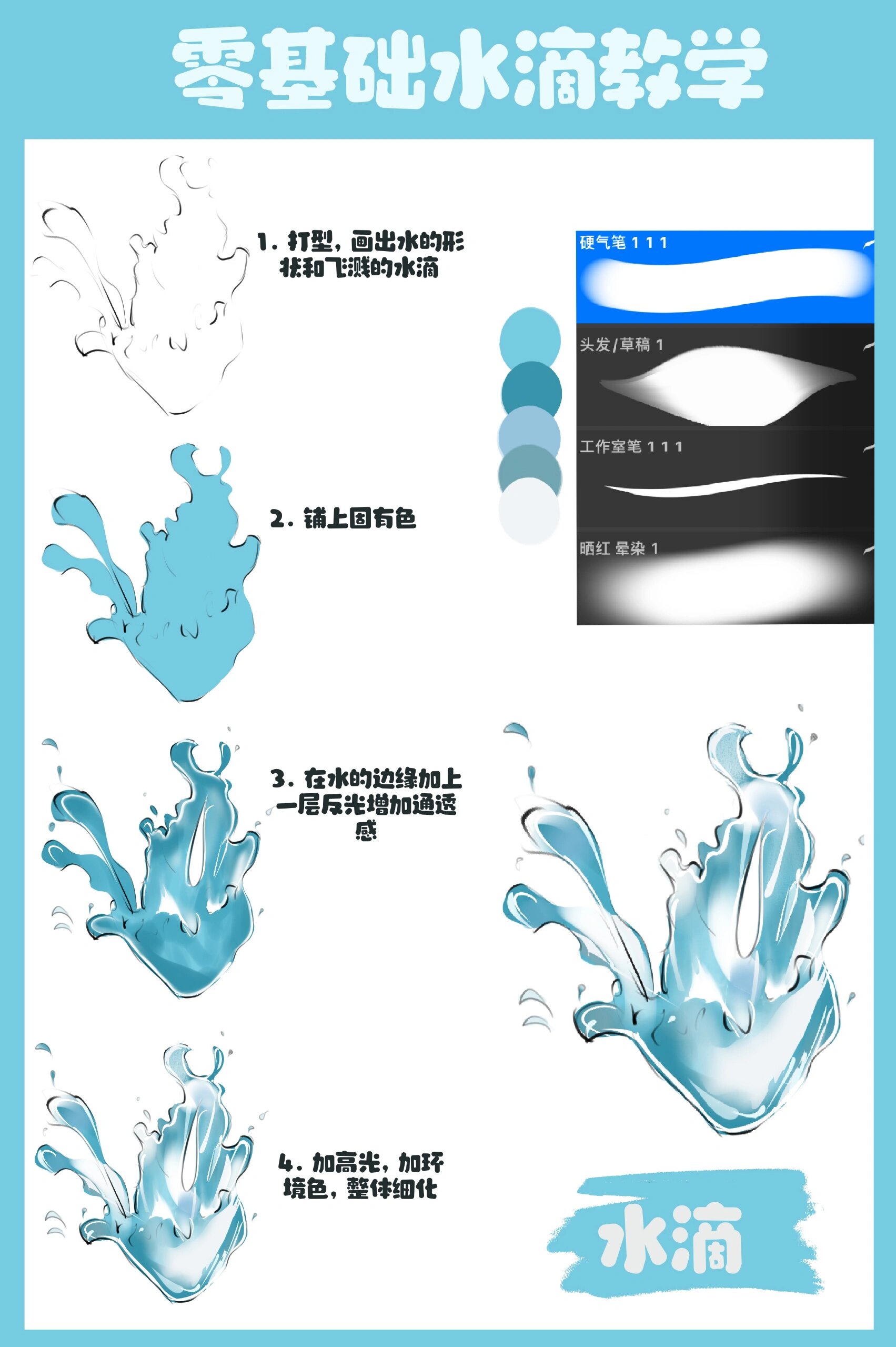 零基础水滴画法@桥外渔灯点点青的动态