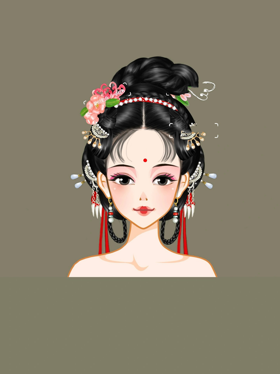 「投个票」几款汉服发型你喜欢哪款71 7615素材感谢  以及彩虹