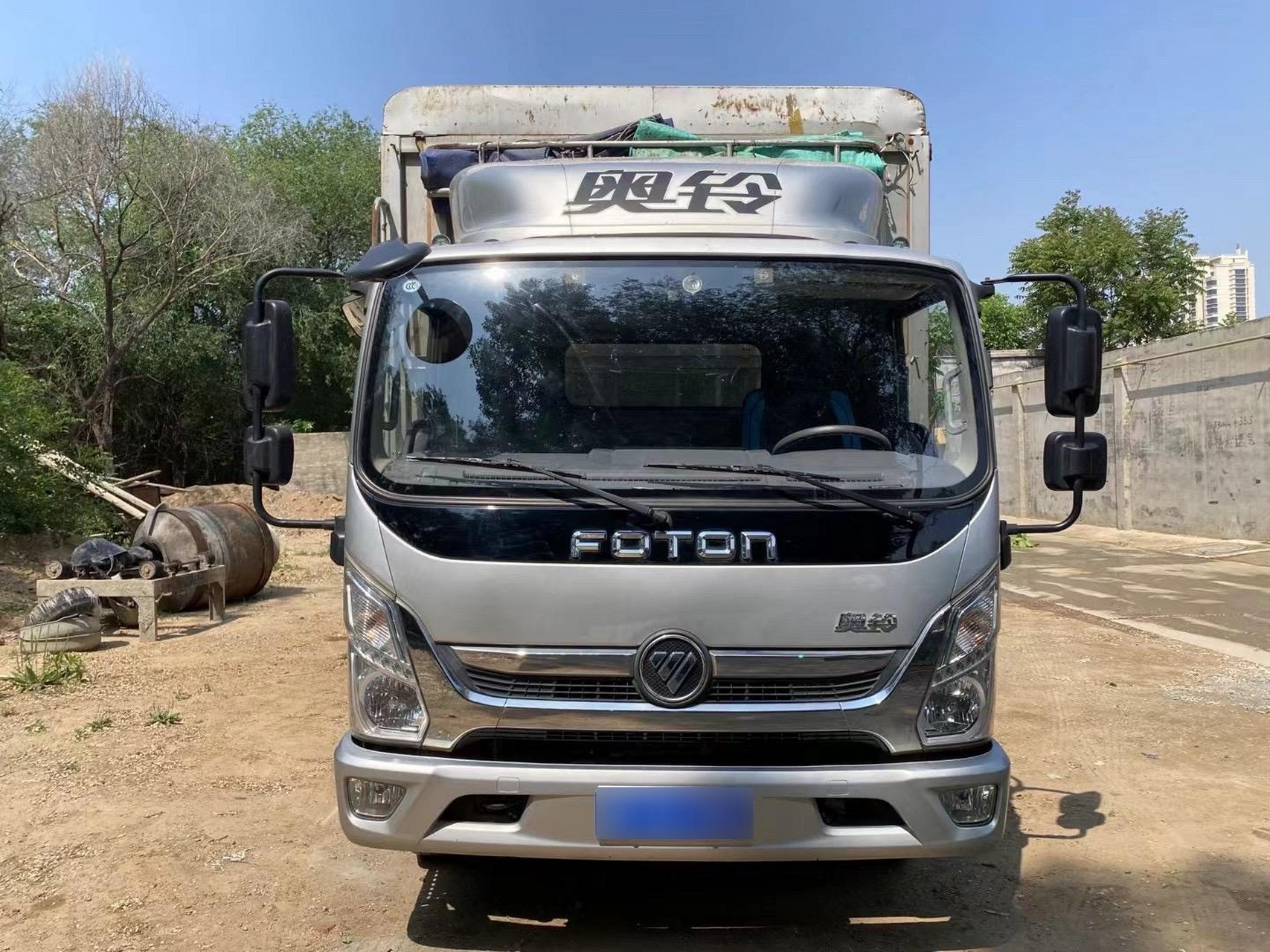 福田奥铃四米二宽体高栏货车,柴油,长4.2米,宽2.