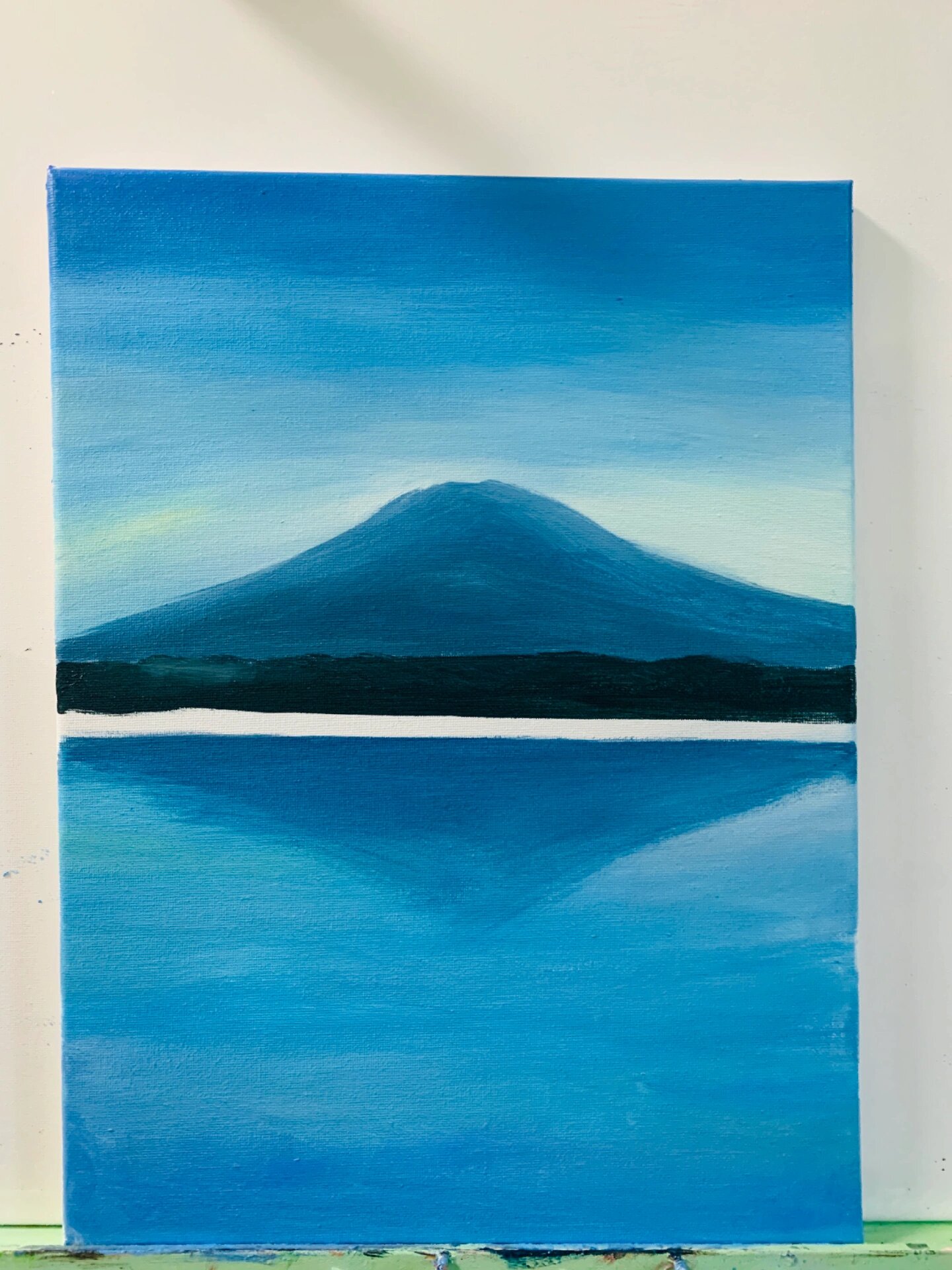 富士山下 丙烯手绘(附步骤图