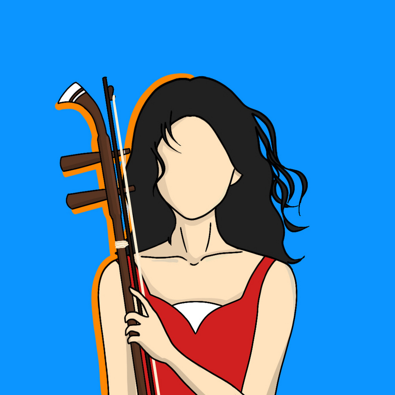 民乐系列|二胡女生头像 随意挑了点颜色,请勿盗图