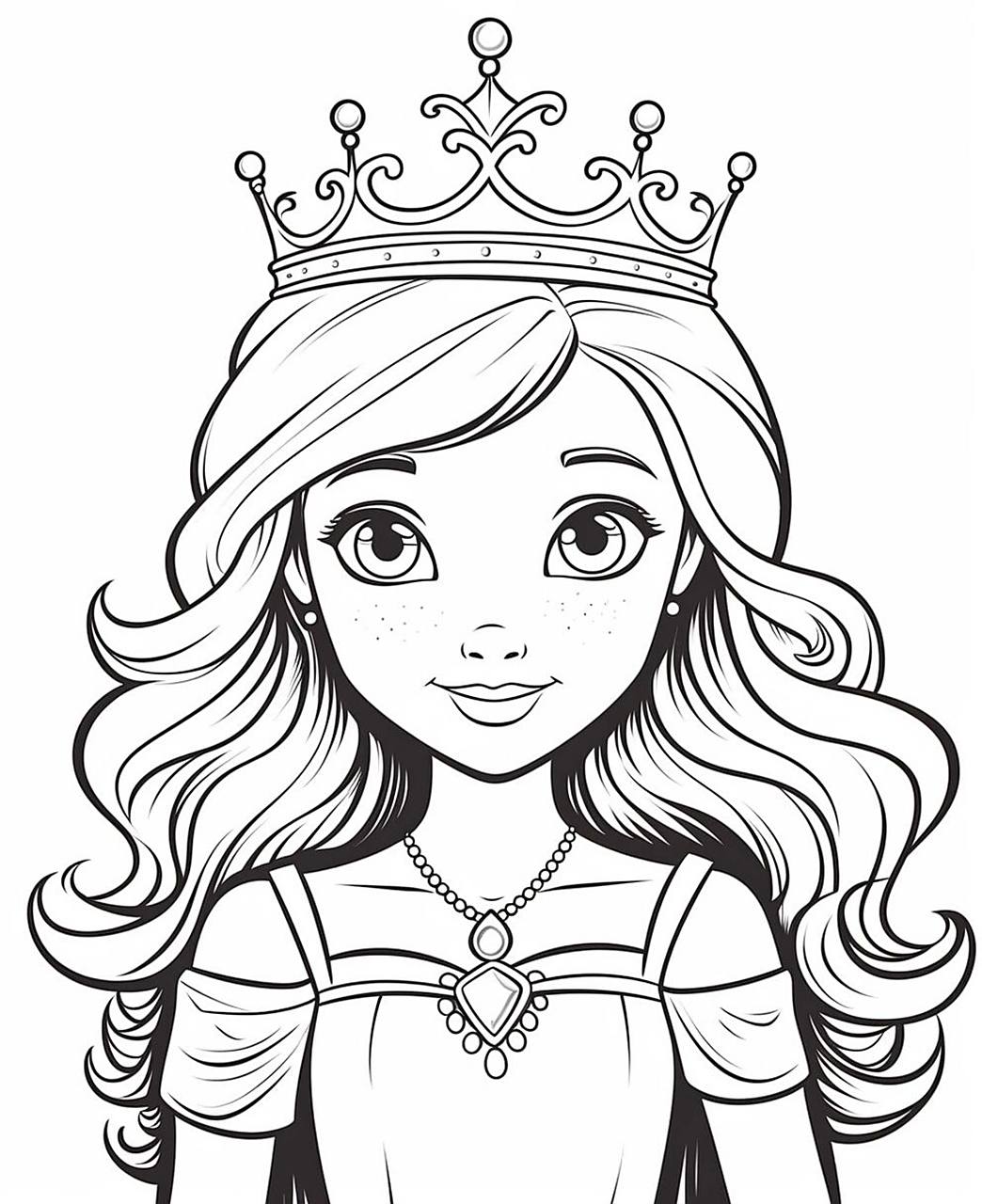 填色素材61公主 公主涂色线稿,可以自己在家打印出来给涂涂颜色用哈