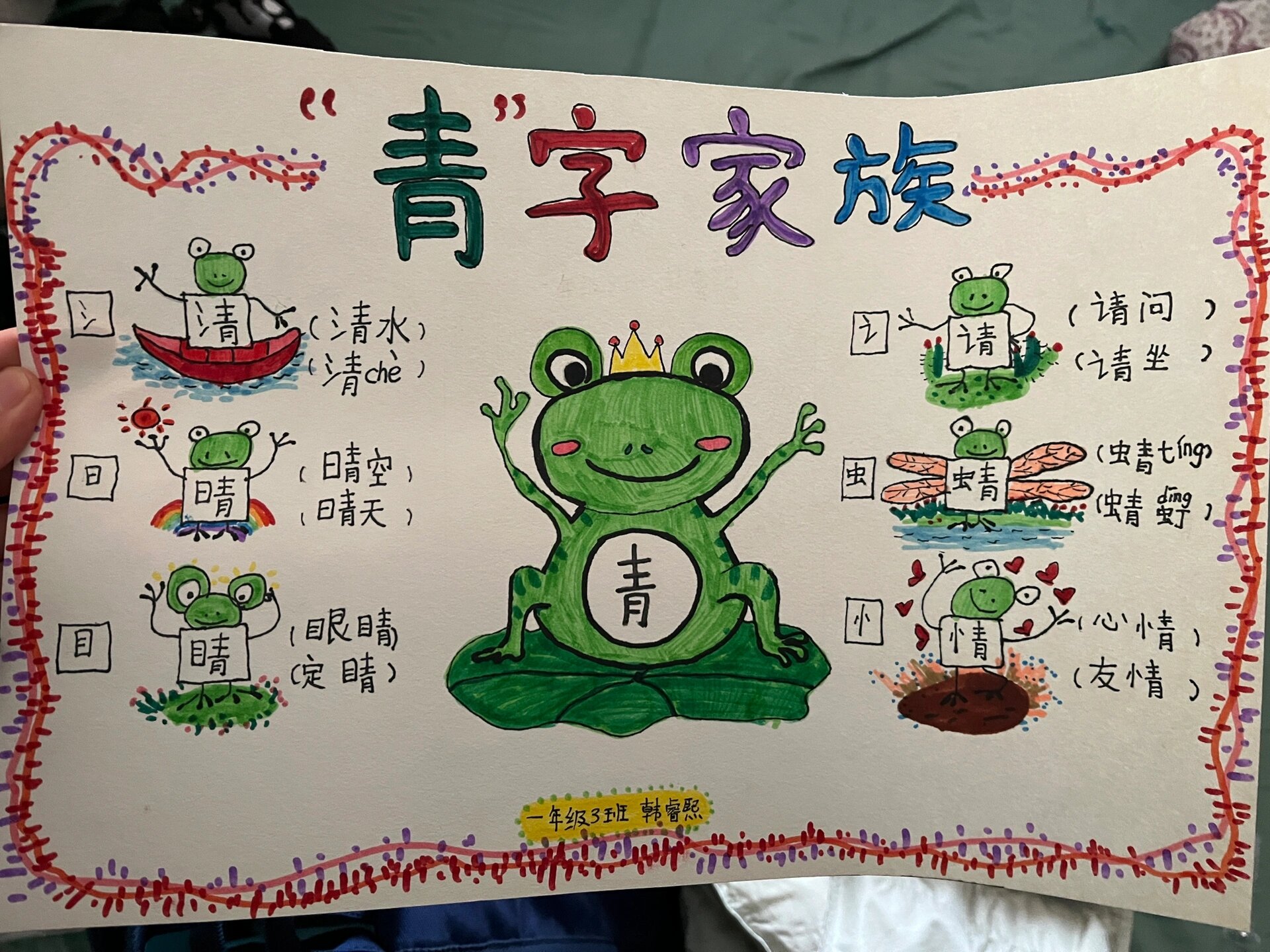 一年级青字家族手抄报