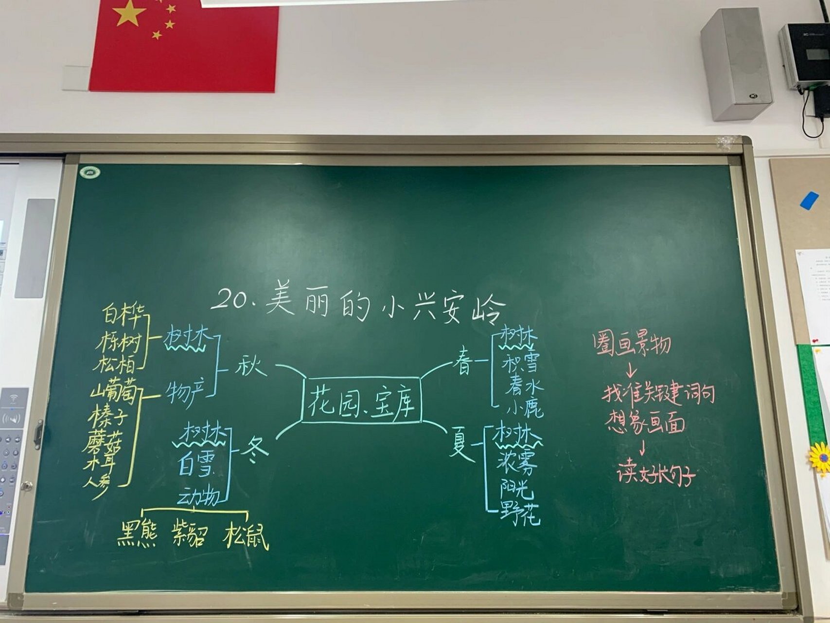 三年级上册语文20课《美丽的小兴安岭》第二课时板书设计