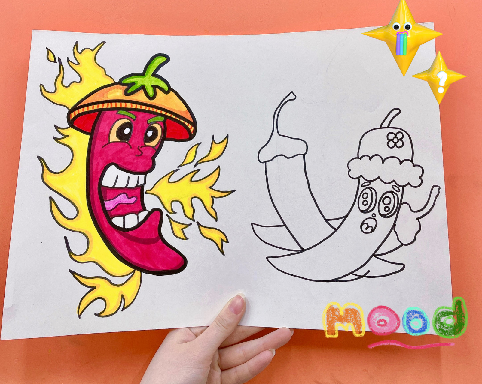 《9215喷火大师-辣椒》创意美术 《喷火大师～辣椒》适合6-8岁小