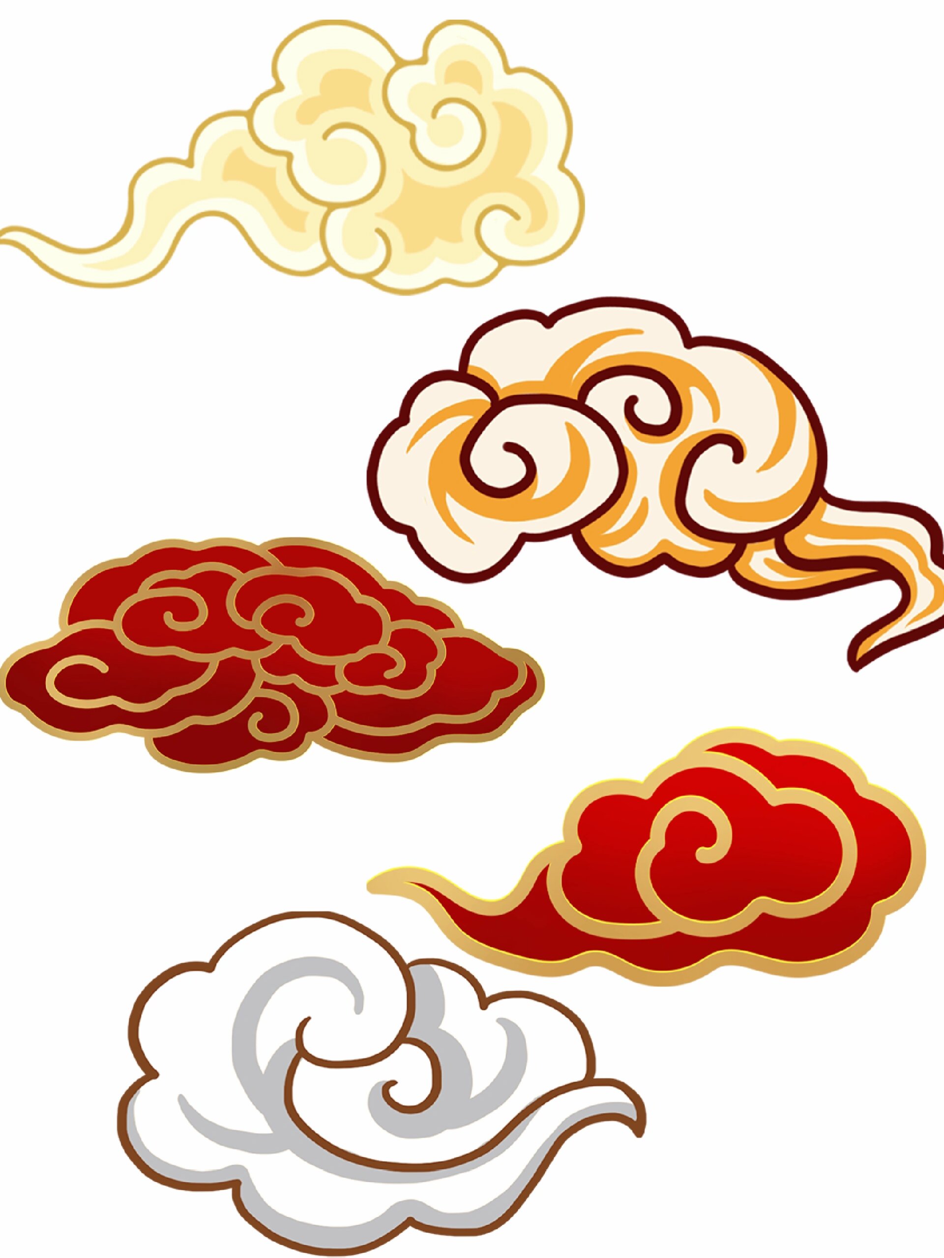 no.56今日分享龙年祥云元素插画