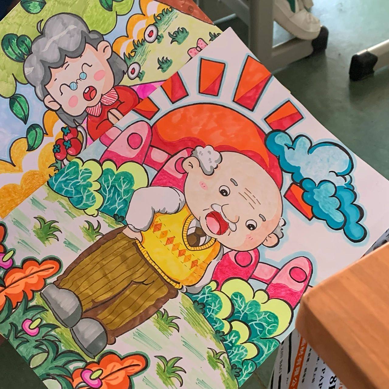 儿童画 老爷爷 简笔画   临摹