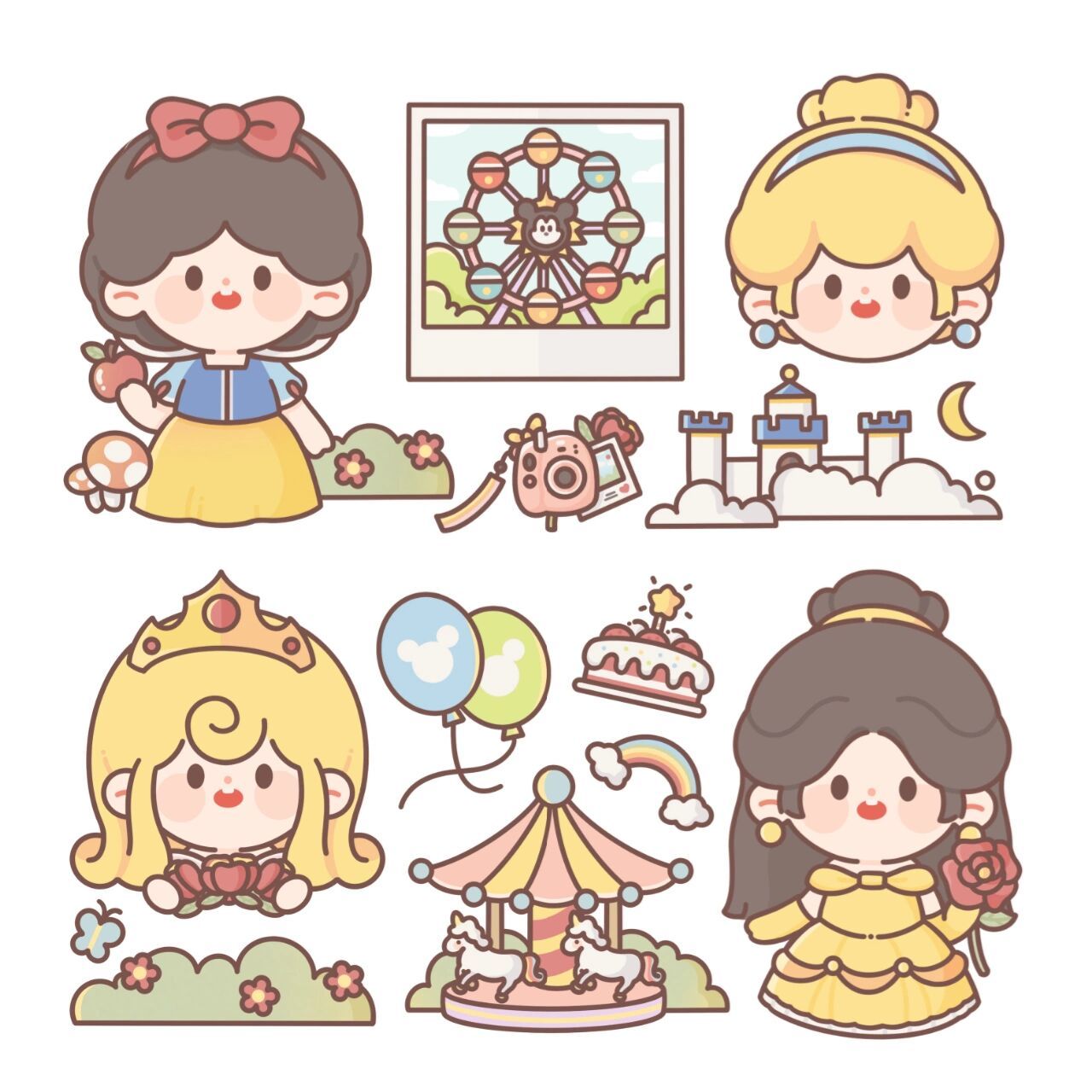 迪士尼公主q版小像合集 明天儿童节啦95可可爱爱过六一