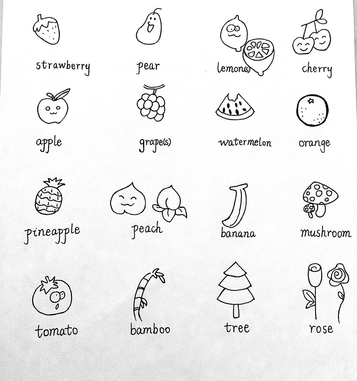 英语简笔画3   《水果篇》超级可爱!