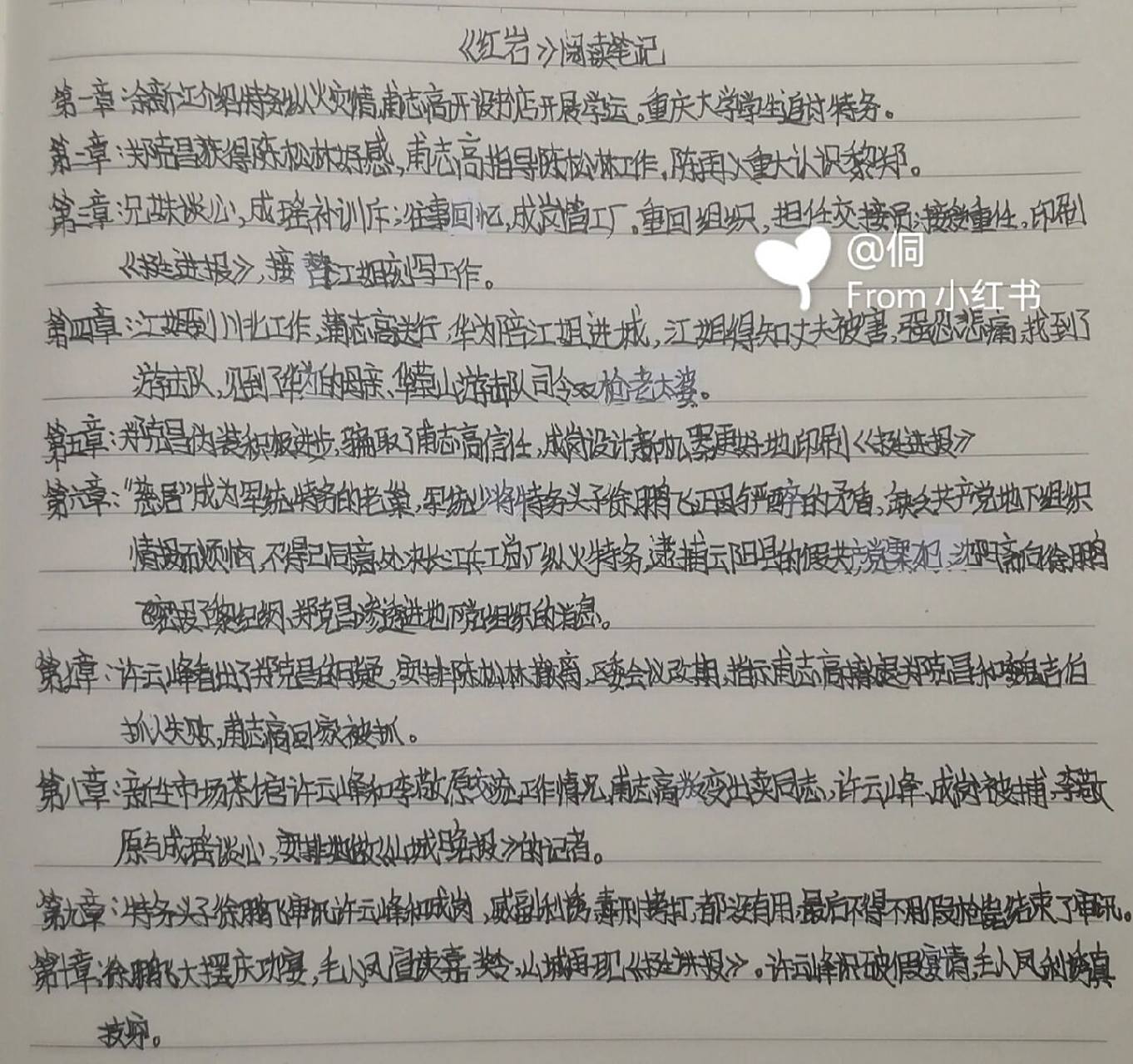 《红岩》每章主要内容概括 纯手写全是重点无废话 1-10主要内容概括