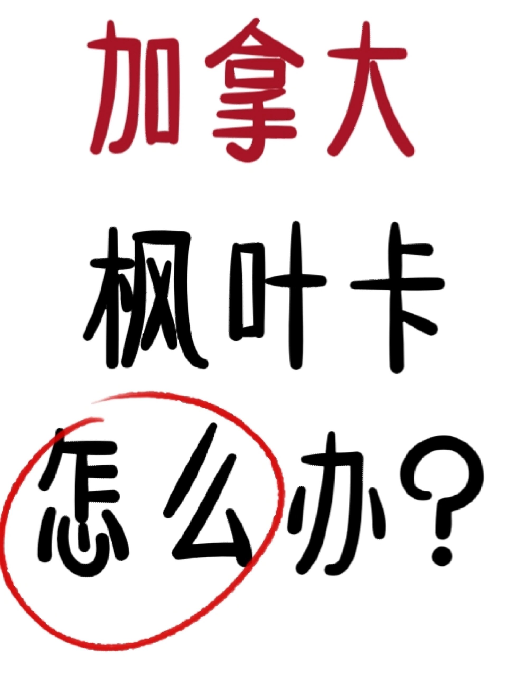 加拿大枫叶卡怎么办! 纯干货