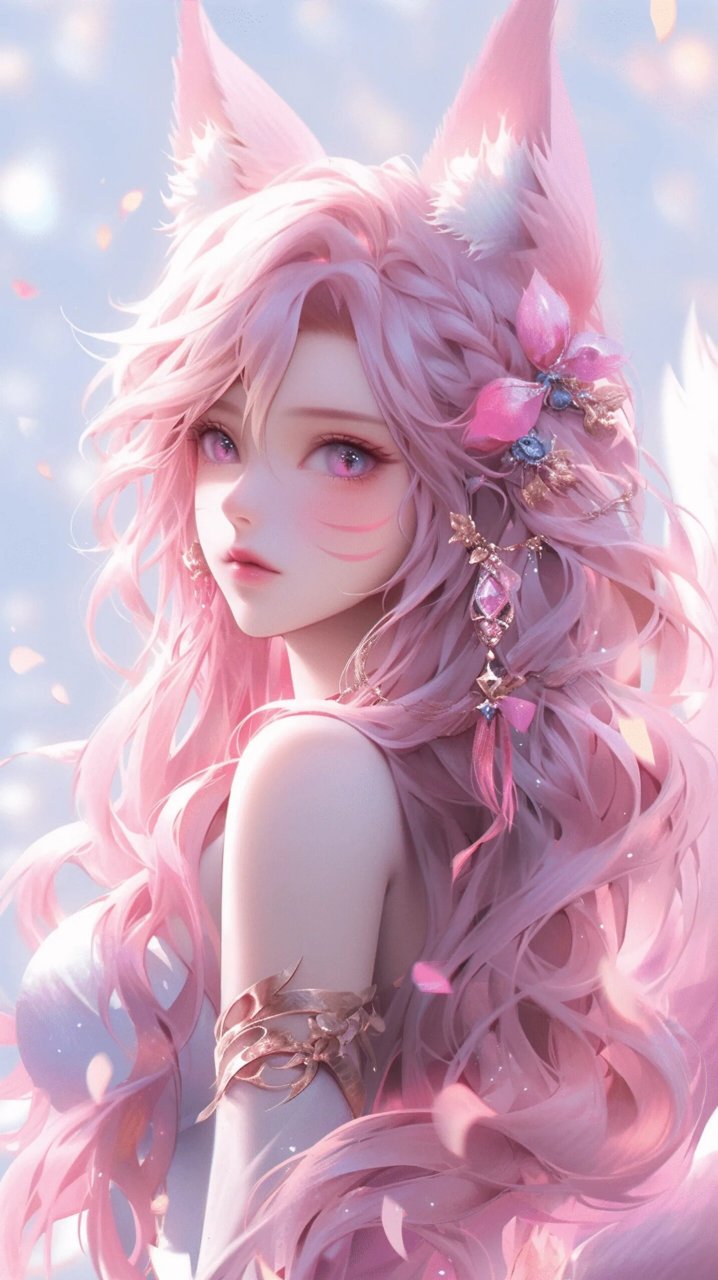 甜美气质御姐九尾狐壁纸,哇哇哇好美