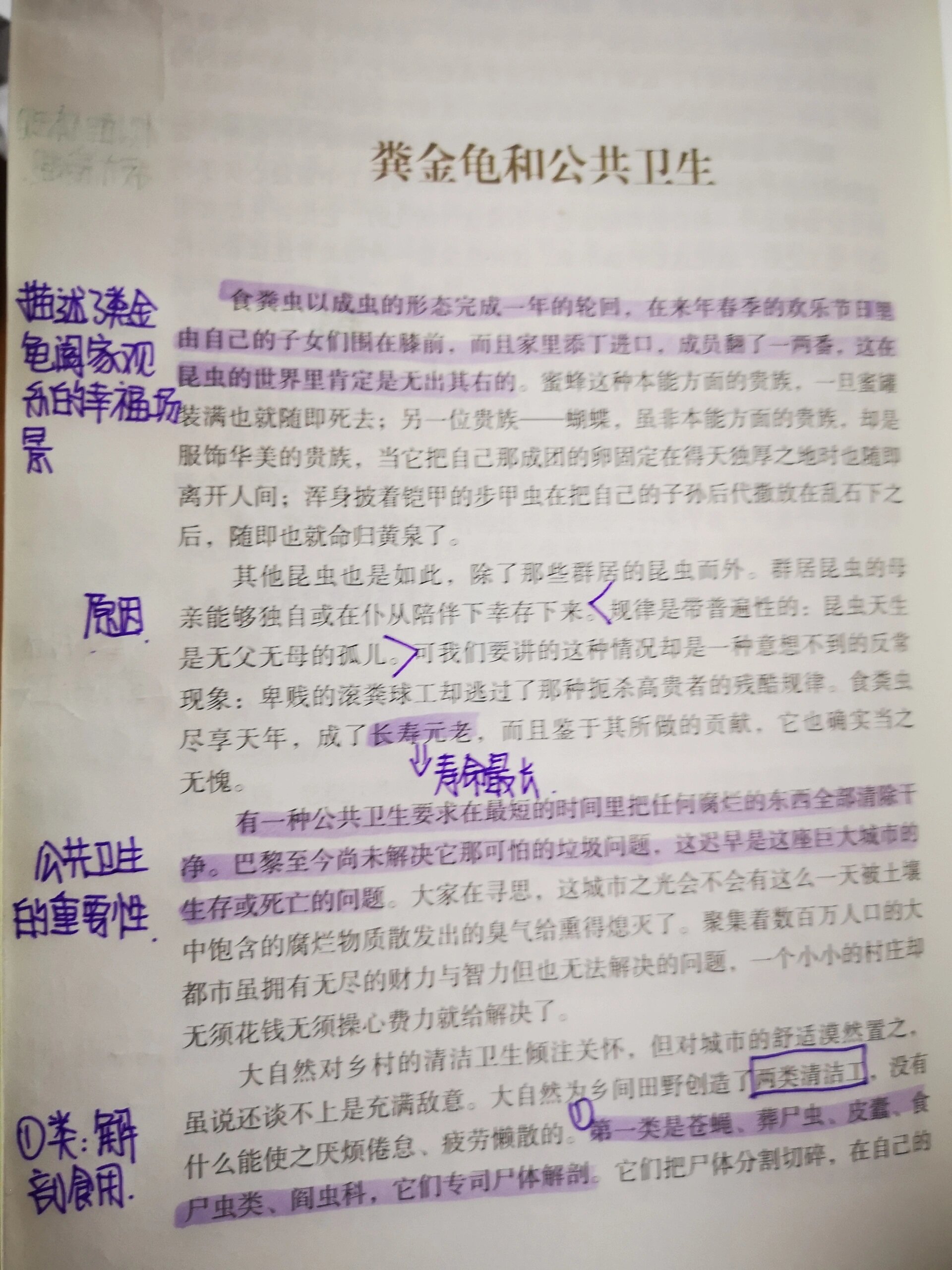 《昆虫记》粪金龟和公共卫生批注