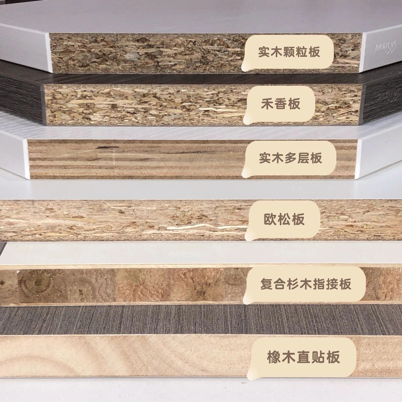 颗粒板/禾香板/多层板/复合杉木指接板/橡木直贴板 93颗粒板:由