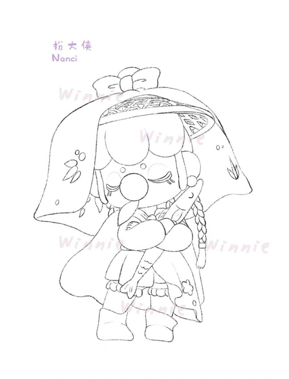 【手绘彩铅盲盒】nanci金钗之年扮大侠/附线稿 老规矩:完整绘画过程